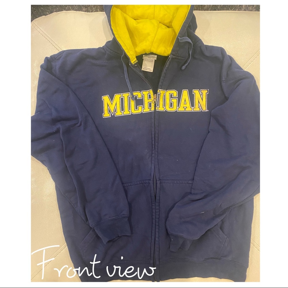 Navy Blue Michigan Full Zip Hoodie